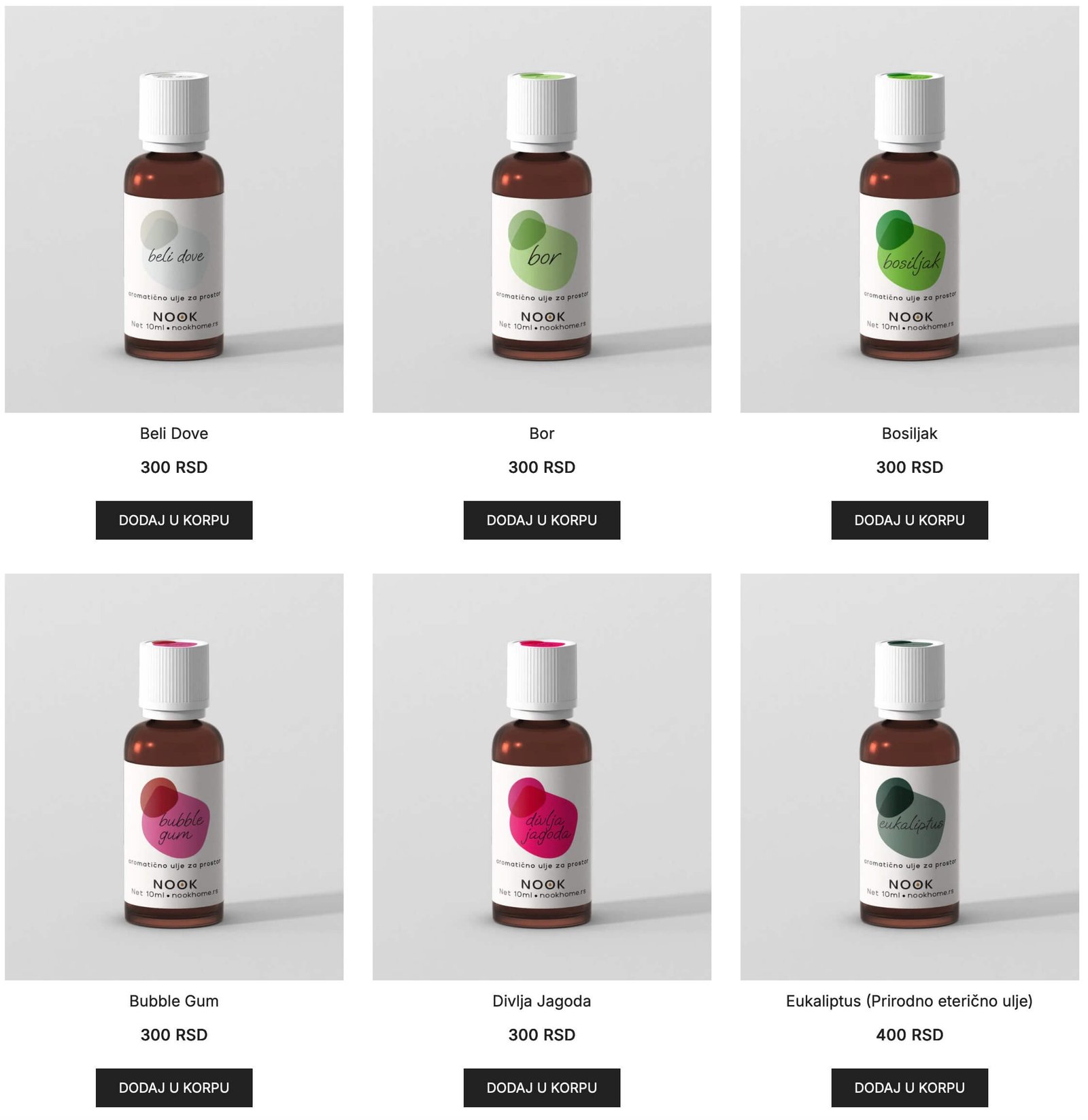 Nook webshop product grid