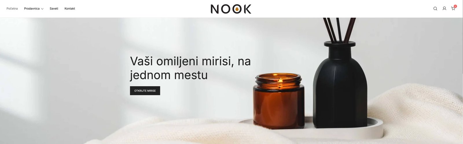 Nook webshop hero section